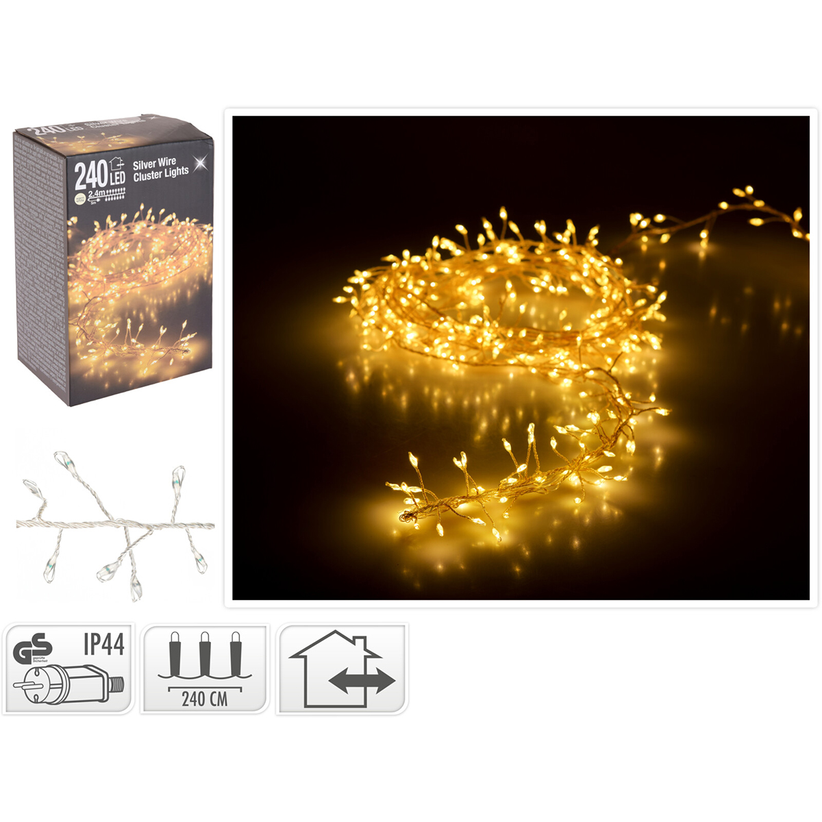 JΚ Home Décor - Λαμπάκια Cluster Silverwire WW 240LΕD JΚ Home Décor - Λαμπάκια Cluster Silverwire WW 240LΕD