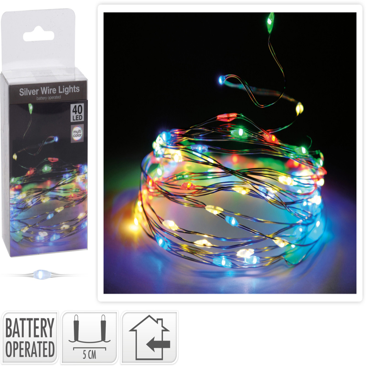 JΚ Home Décor - Λαμπάκια Silverwire Multi 40LED JΚ Home Décor - Λαμπάκια Silverwire Multi 40LED
