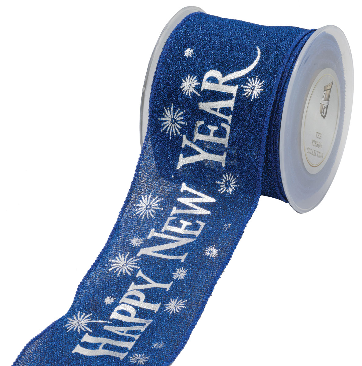 JΚ Home Décor - Κορδέλα Sparkle Happy New Year 8cm x9.10m Μπλε