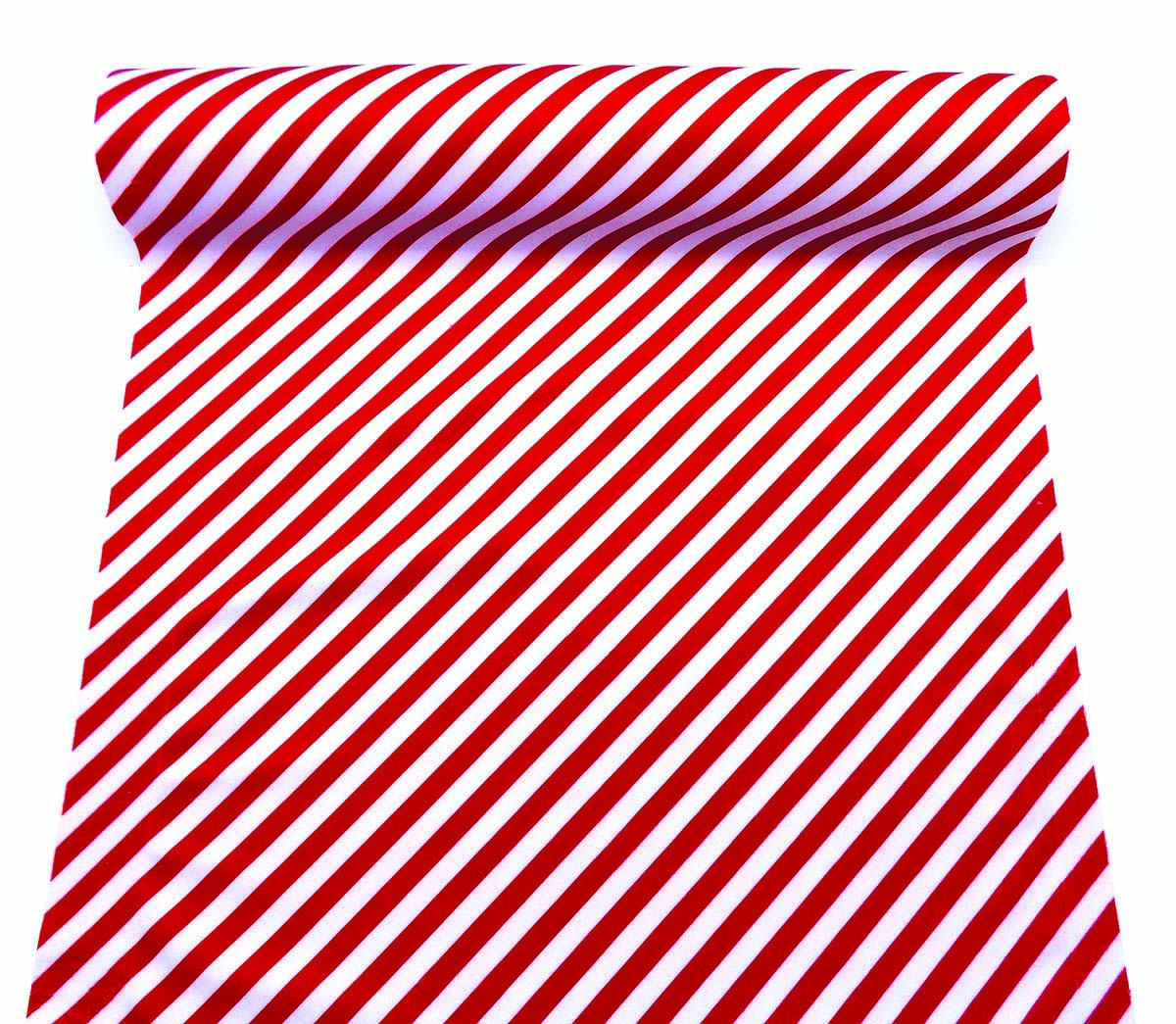 JΚ Home Décor - Ύφασμα Λευκό-Κόκκινο Velvet With Backing Parallel 50cmX3m