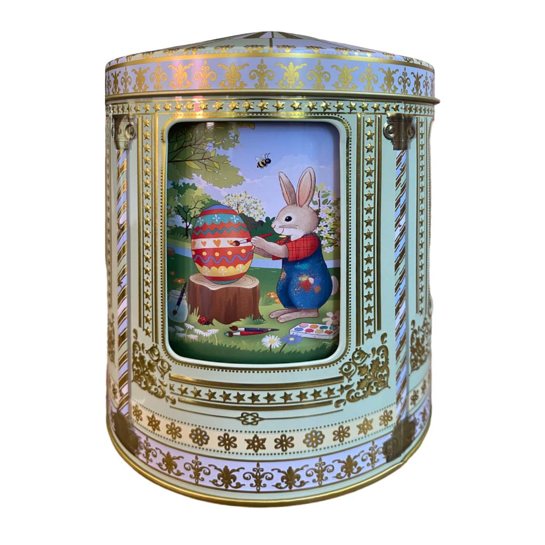 JK Home Décor - Κουτί Μεταλλικό Καρουσέλ Πάσχα 12x16cm