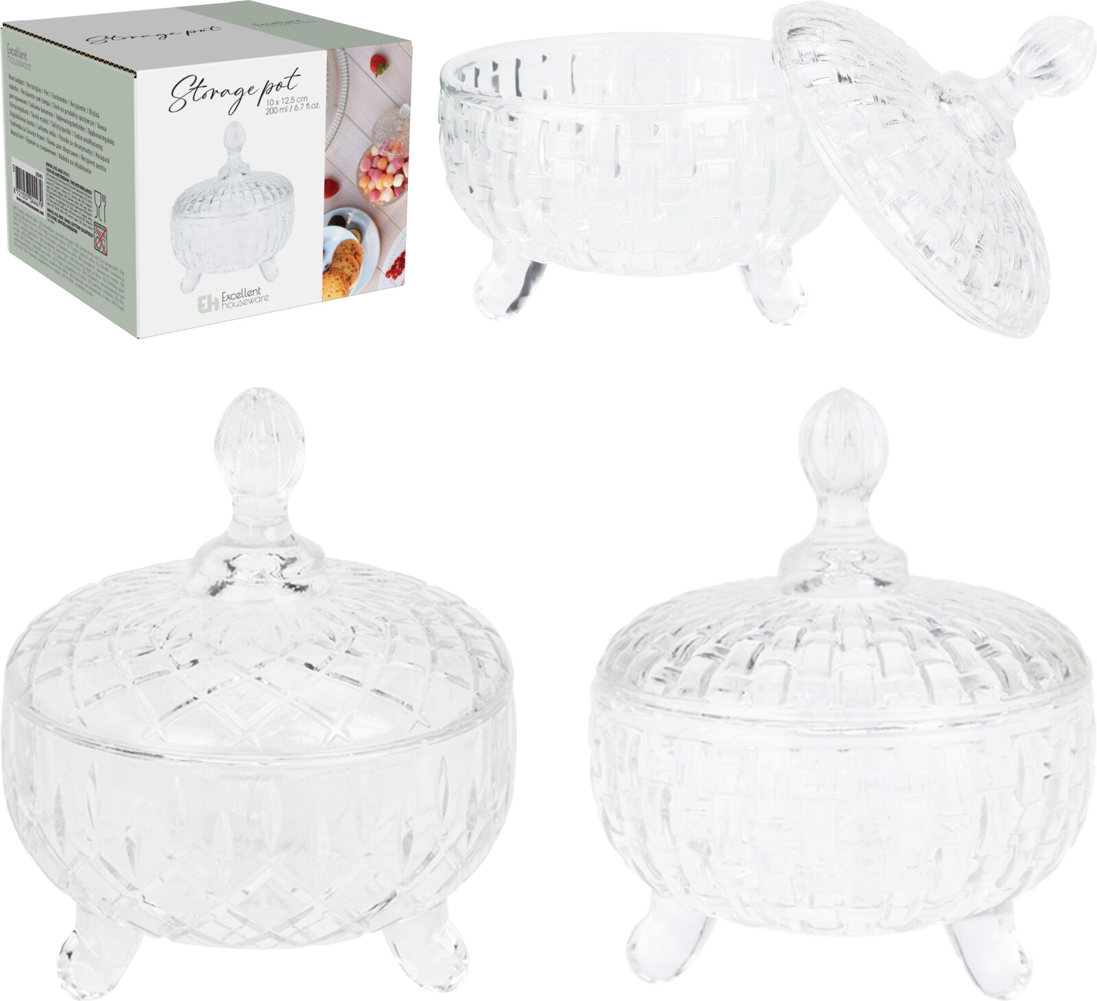 JΚ Home Decor - Μπομπονιέρα Γυάλινη 200ml 2Ass