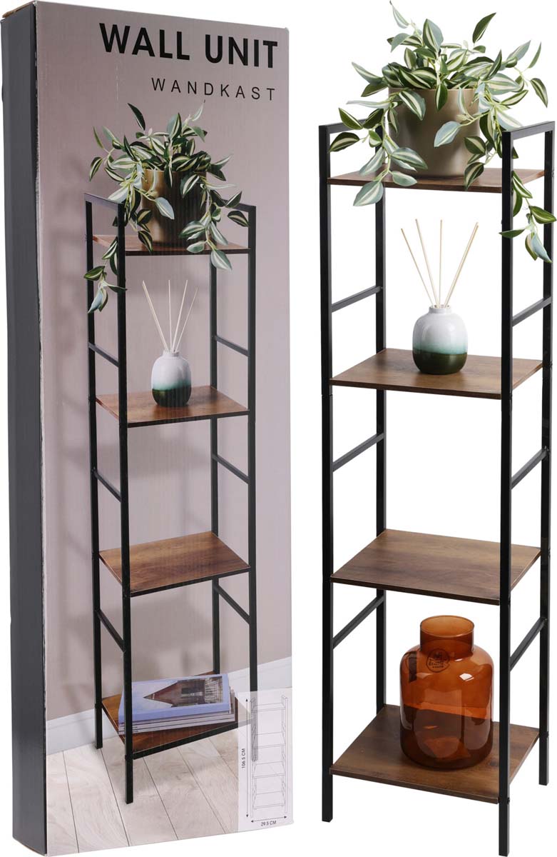 JK Home Décor - Ραφιέρα 4-Επιπέδων από MDF 30x23.5x106cm