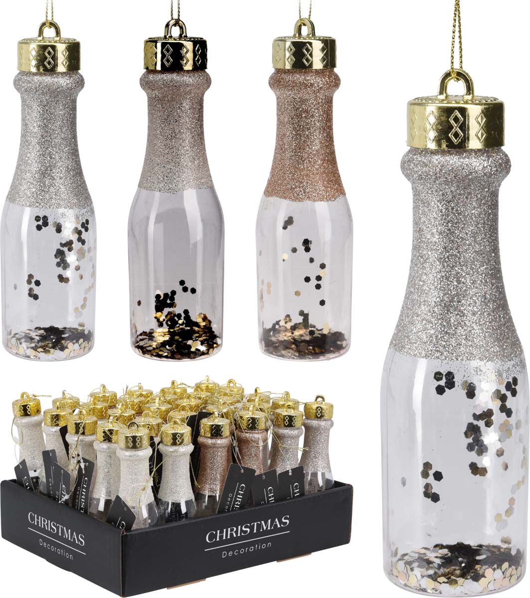 JK Home Décor - Στολίδι Σαμπάνια από Πλαστικό 4x14cm 3Σχδ