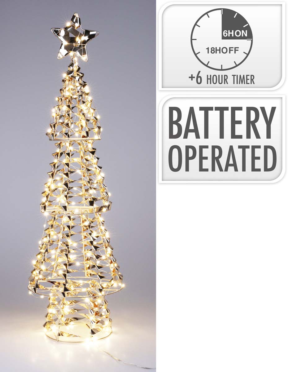 JK Home Décor - Δέντρο 200LED Μέταλλο Χρυσό 21x68cm
