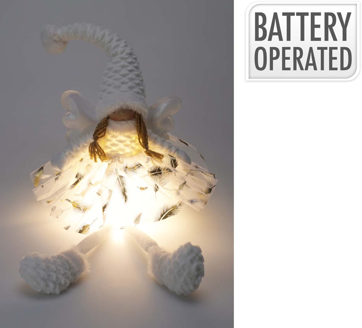 JK Home Décor - Άγγελος Κορίτσι LED Λευκό 22x60cm