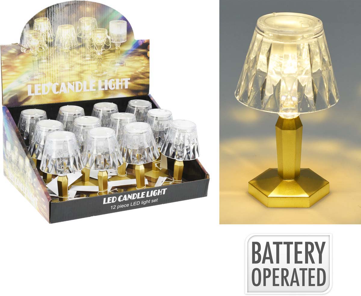 JK Home Décor - Πορτατίφ Μπαταρίας Ακρυλικό Χρυσό 7x11cm