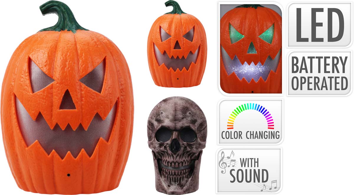 JK Home Décor - Μάσκα Halloween με LED & Ήχο 19x30cm 2Σχδ