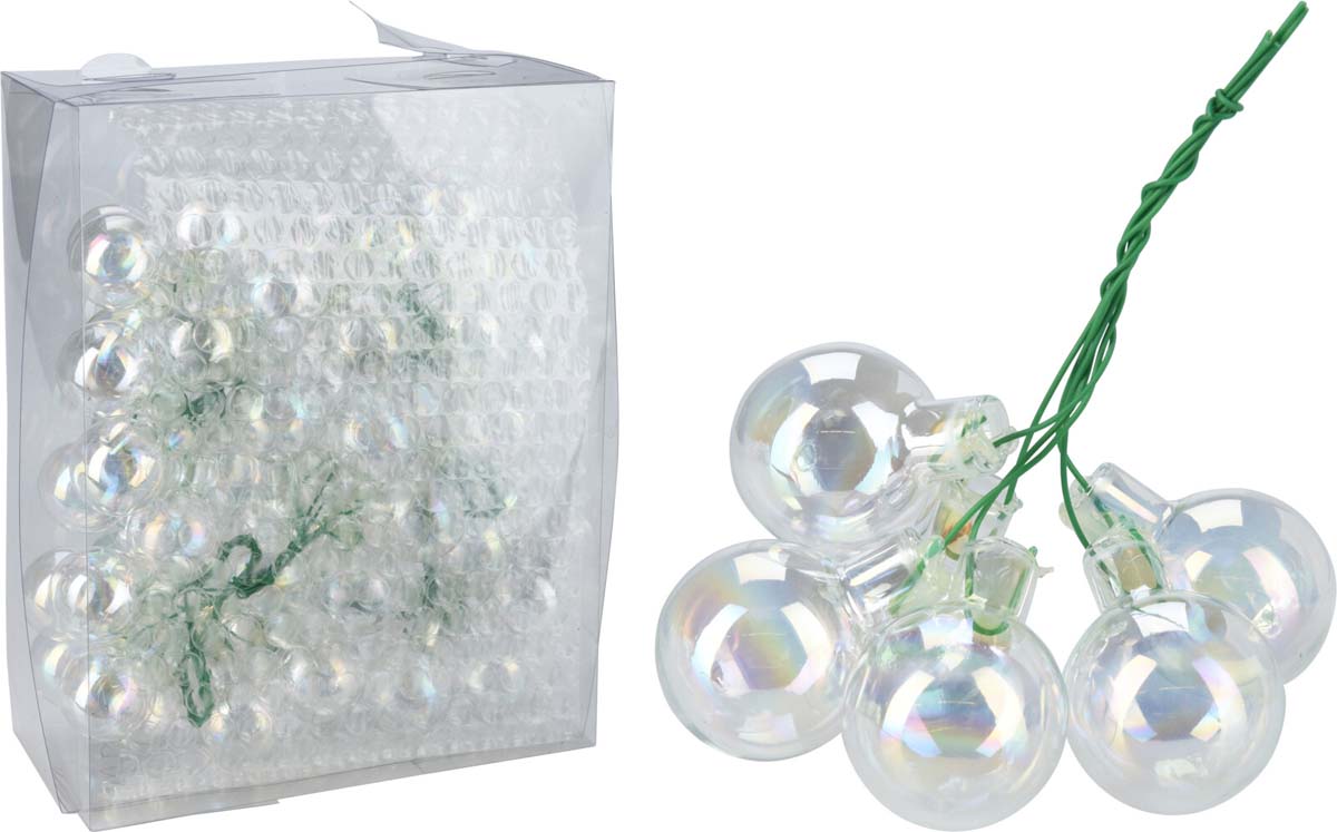 JK Home Décor - Μπάλα Γυάλινη Ιριδίζον με Σύρμα 3cm S/6