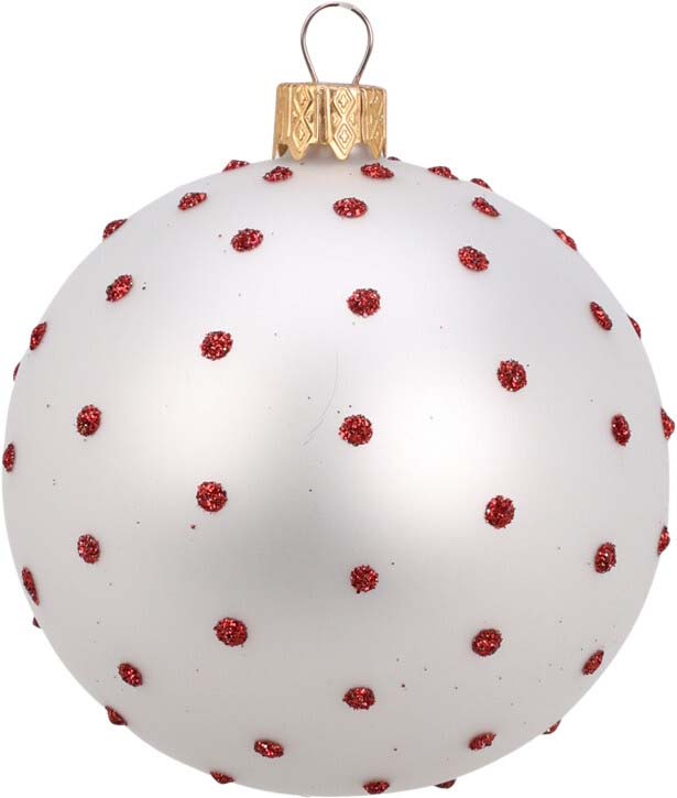 JK Home Décor - Μπάλα Γυάλινη με Dots 10cm 2Σχδ