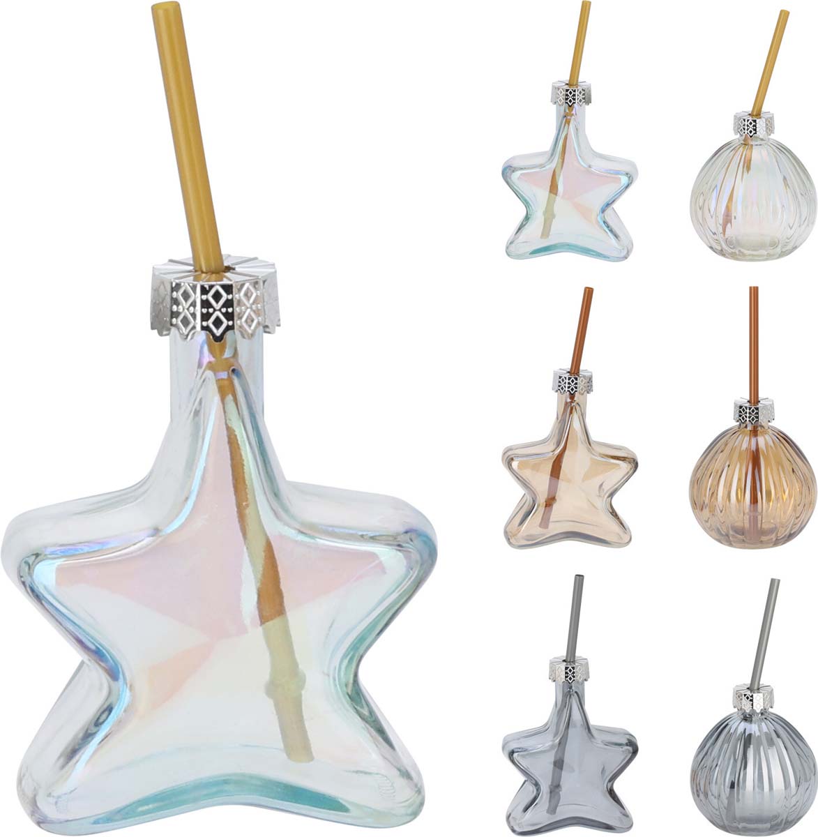 JK Home Décor - Ποτήρι Μπάλα & Αστέρι από Γυαλί 200ml 11x12cm 6Σχδ