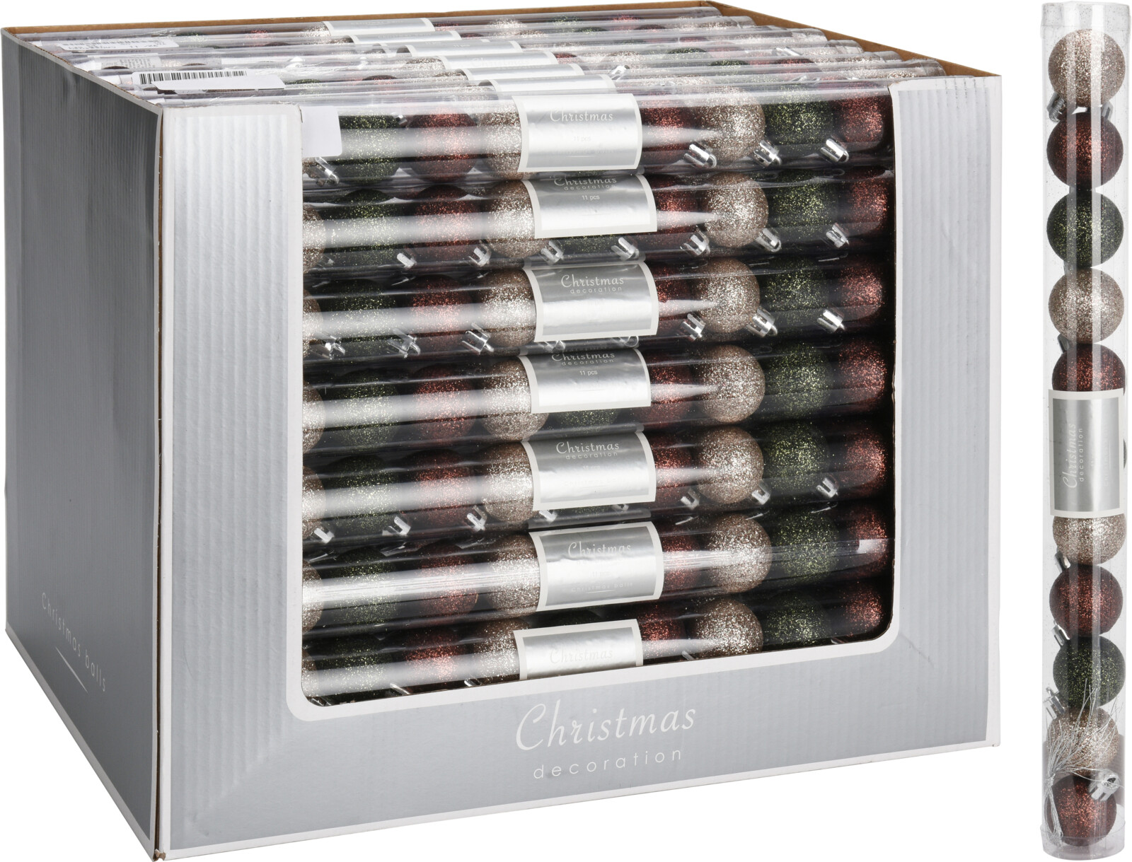 JΚ Home Décor - Μπάλες Πλαστικές Πράσινο-Μπορντώ 3cm S/11