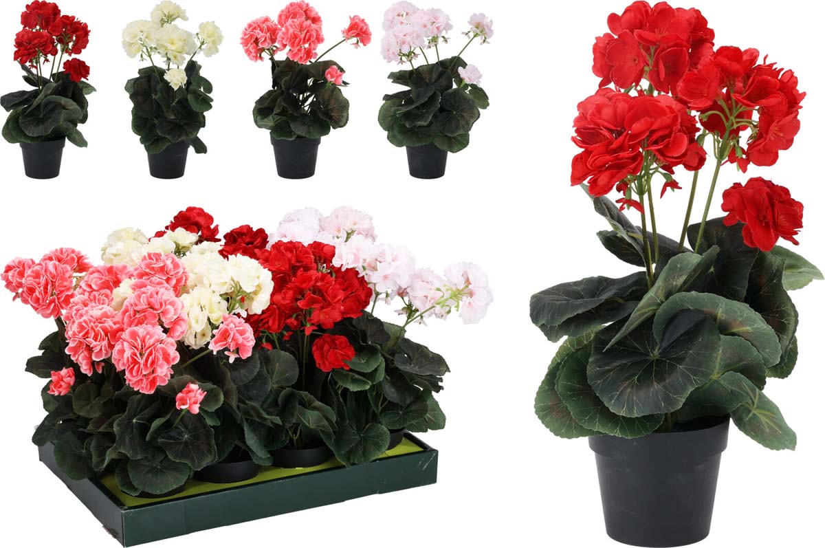 JK Home Décor - Γλαστράκι με Γεράνι 25x35cm 4Σχδ