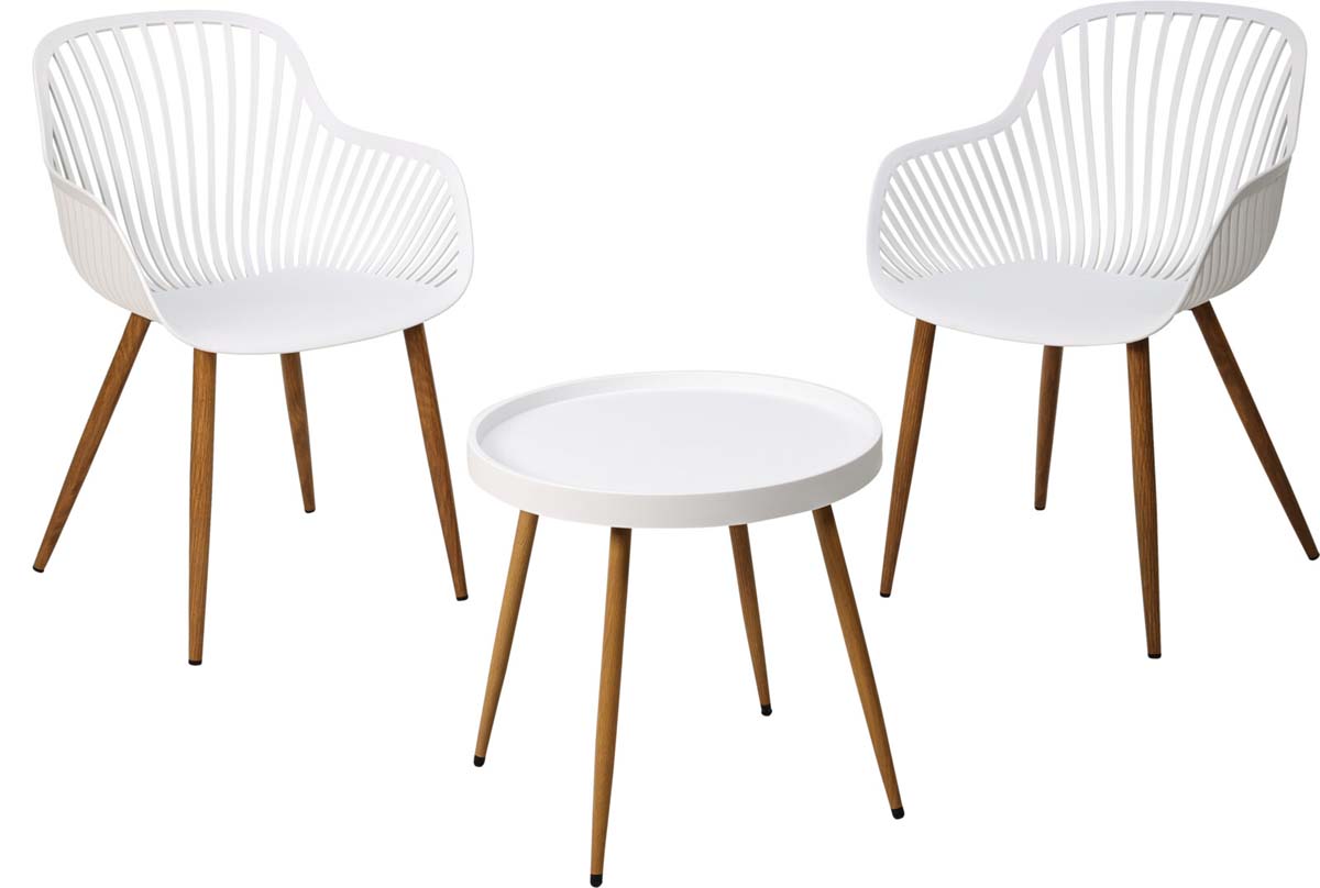 JK Home Décor - Σαλόνι Εξωτερικού Χώρου Λευκό Πολυθρόνα - 56x55x84cm
Τραπεζάκι – 50x47cm S/3