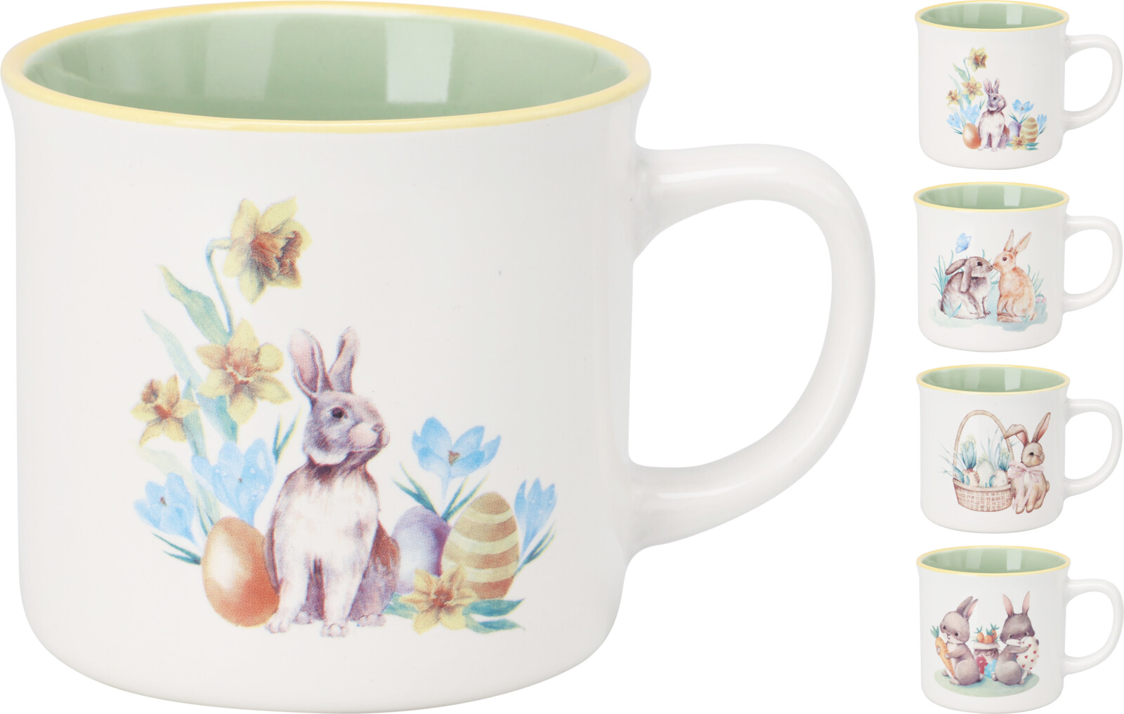 JK Home Décor - Κούπα με Κουνέλι Πορσελάνη 300ml 9x8.5cm 4Σχδ