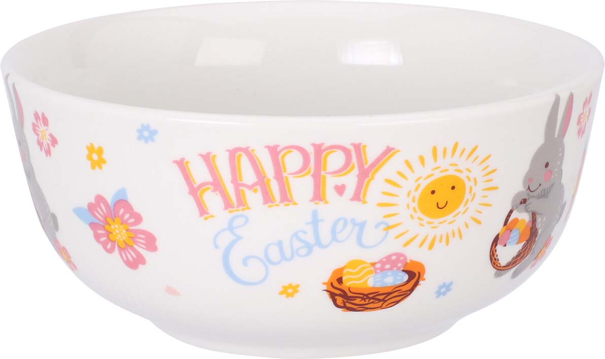 JK Home Décor - Μπωλ με Κουνελάκι Πορσελάνη 500ml 13x7cm