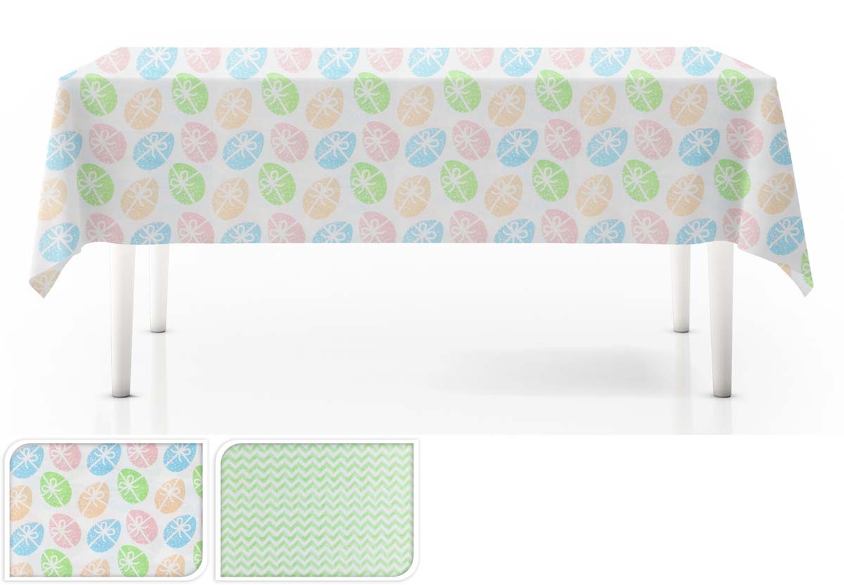 JK Home Décor - Τραπεζομάντηλο με Αυγά Πολυεστέρα Πράσινο 140x240cm 2Σχδ