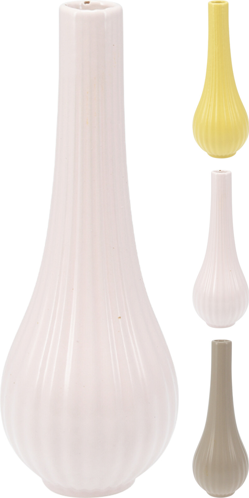 JΚ Home Decor - Βάζο Πορσελάνη Λεπτό με Ανάγλυφο 7x20cm