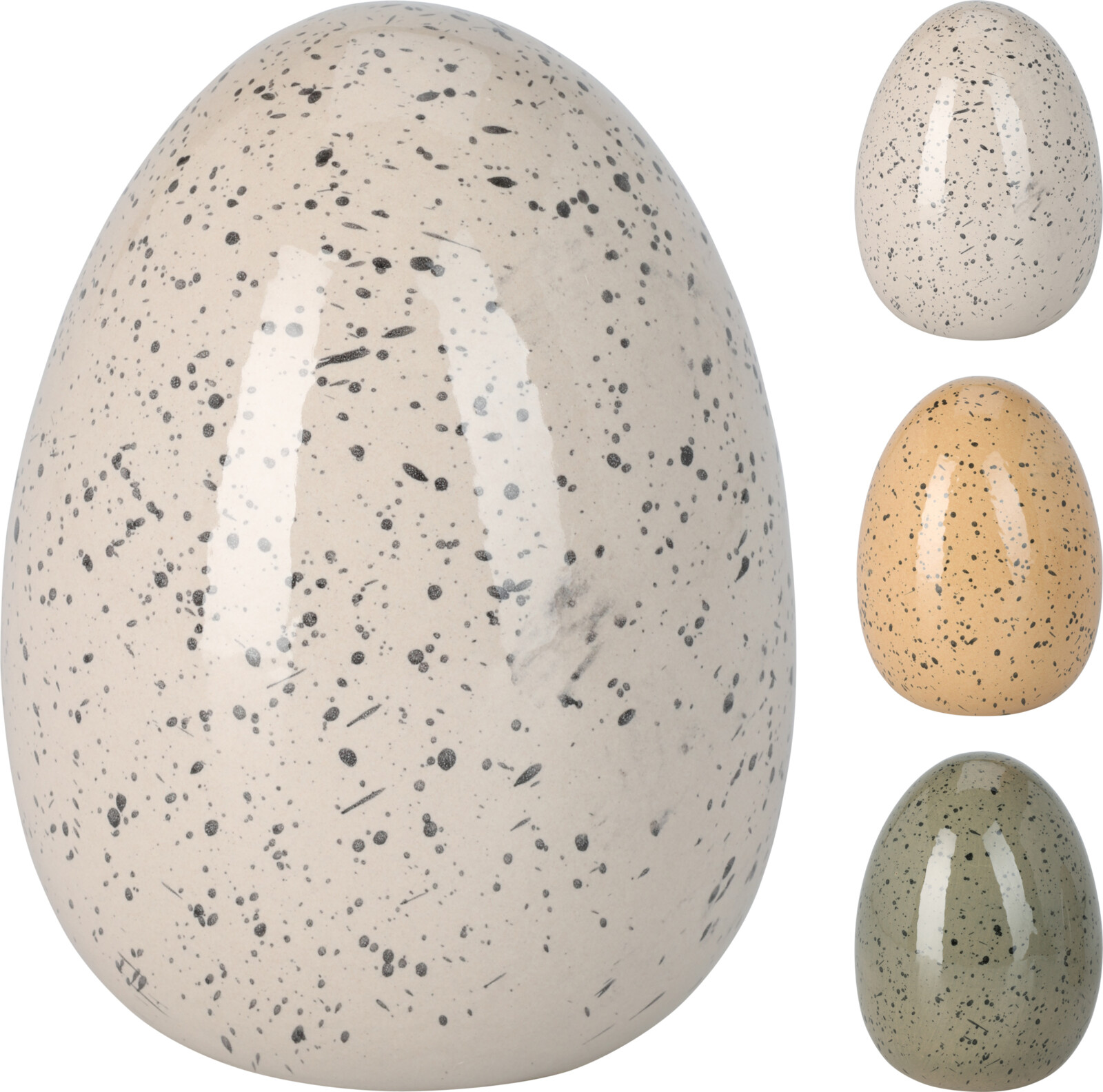 JK Home Décor - Αυγό με Πιτσιλιές από Δολομίτη 10x14cm 3Σχδ