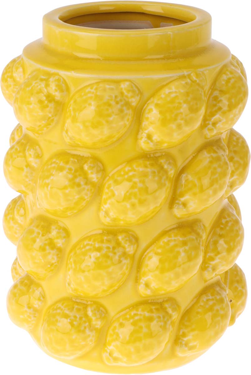 JK Home Décor - Βάζο Πήλινο με Λεμόνια 14x19cm 2Σχδ