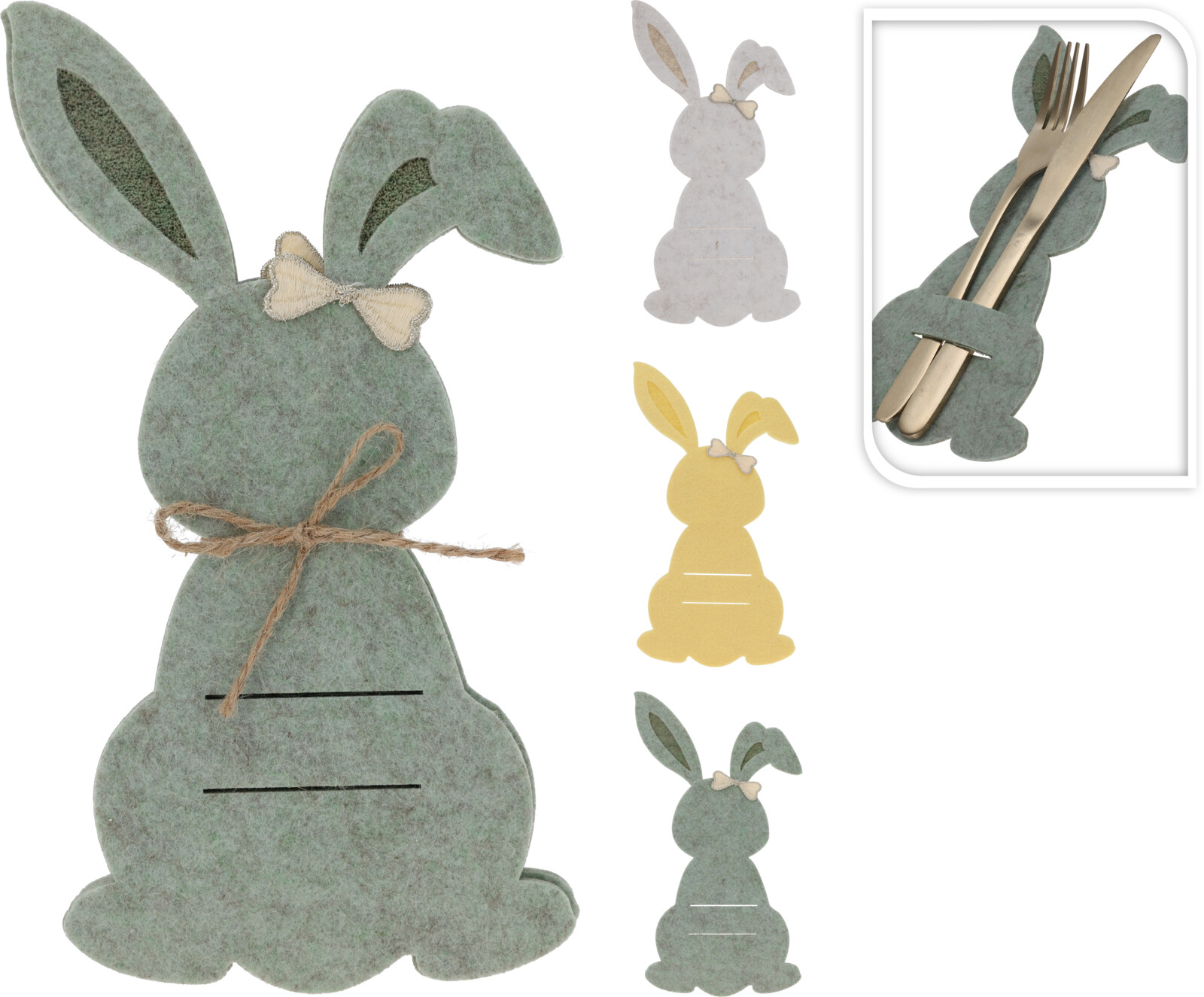 JK Home Décor - Θήκη για Μαχαιροπίρουνα από Τσόχα 12x22cm 3Σχδ S/4