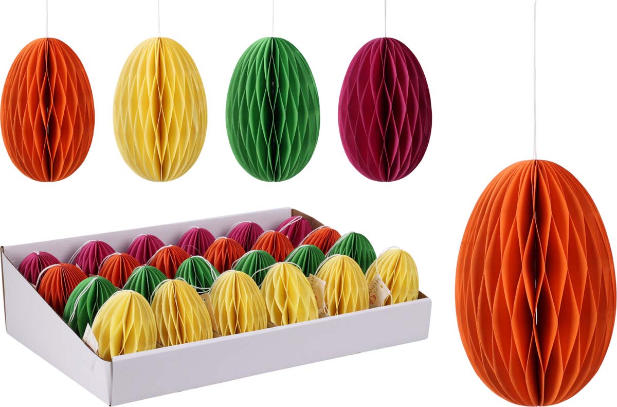 JK Home Décor - Αυγό Κρεμαστό από Χαρτί 9.5x6cm 4Σχδ