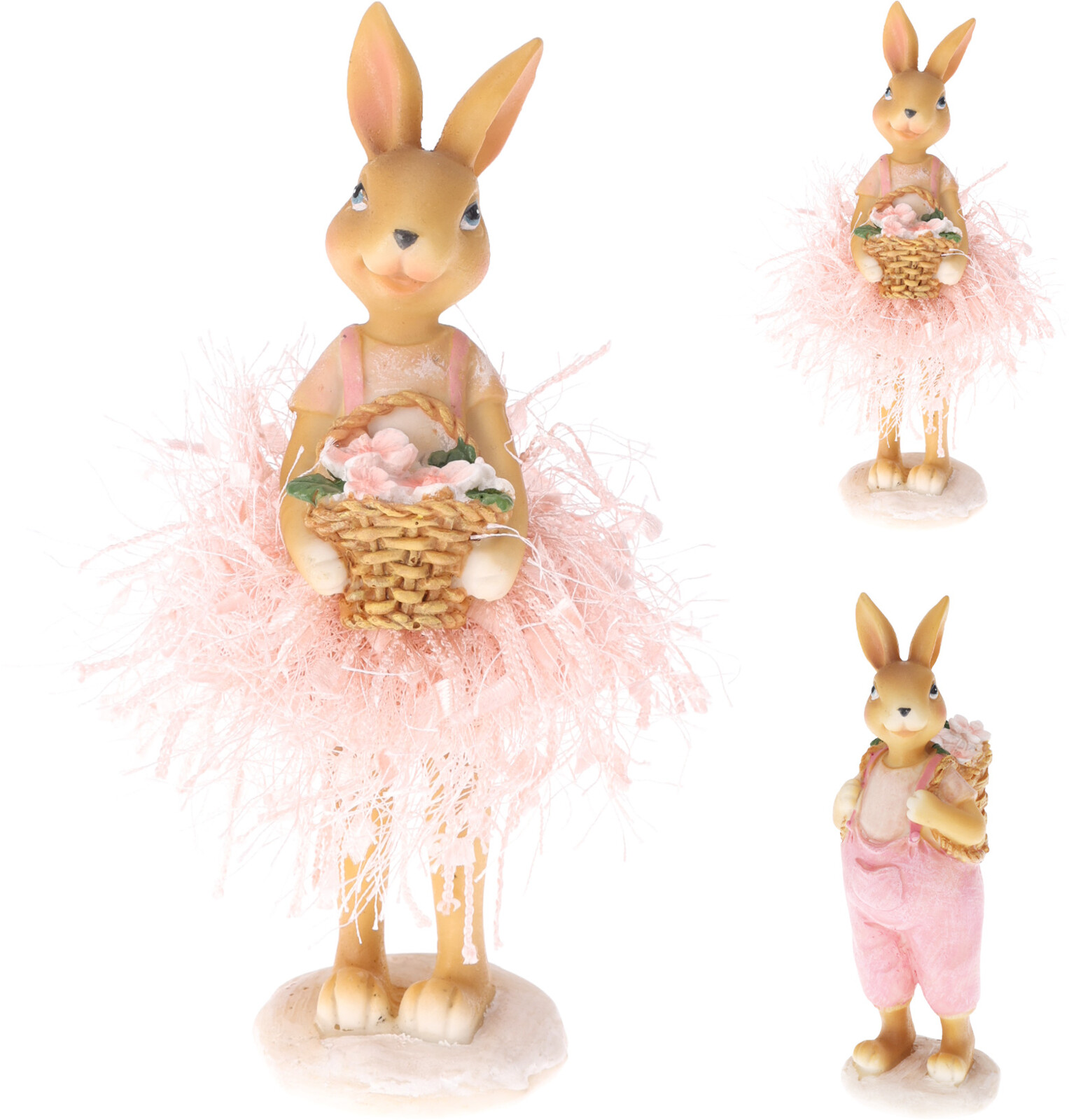 JK Home Décor - Λαγουδάκι Ζευγάρι Πολυρέζιν Ροζ 6x16.5cm 2Σχδ