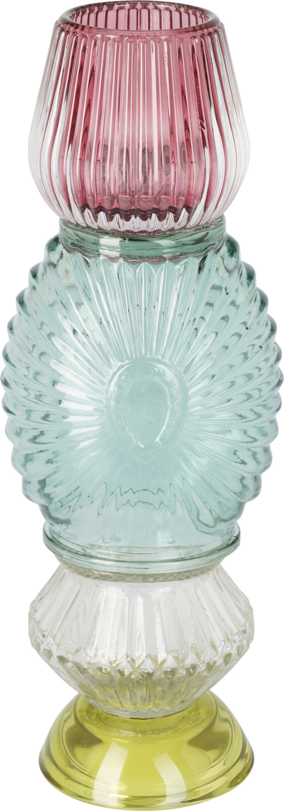 JΚ Home Decor - Κηροπήγιο Γυάλινο με Στρώσεις 28cm