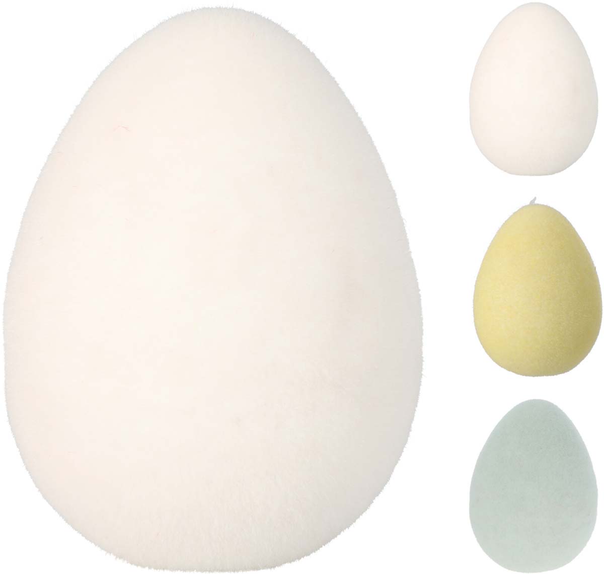 JK Home Décor - Αυγό Flocked από Φελιζόλ 14.5x20cm 3Σχδ