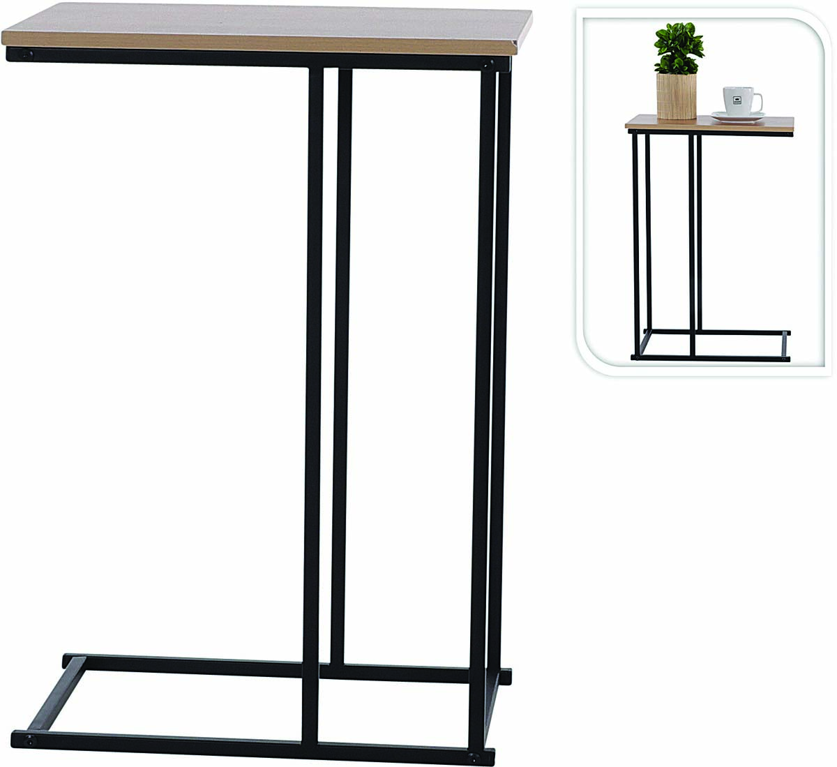 JΚ Home Décor - Τραπέζι Βοηθητικό Μαύρο 40x46cm