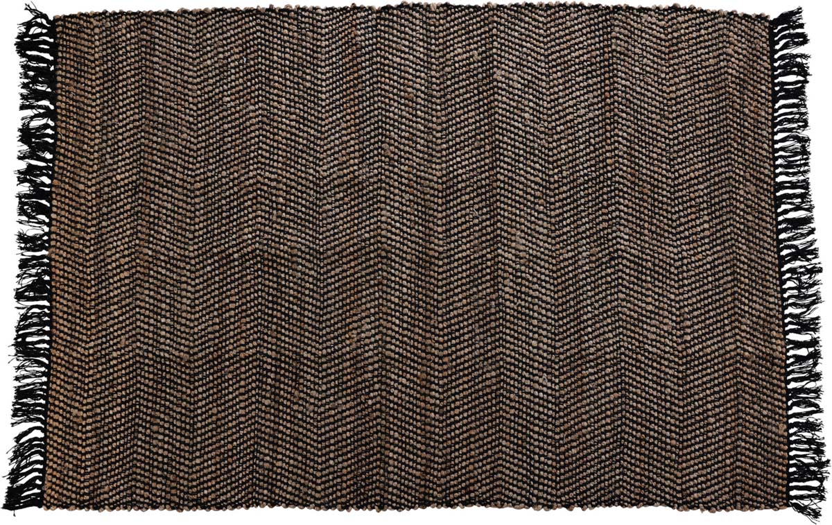 JK Home Décor - Χαλί από Γιούτα & Βαμβάκι σε Μαύρο 120x180cm