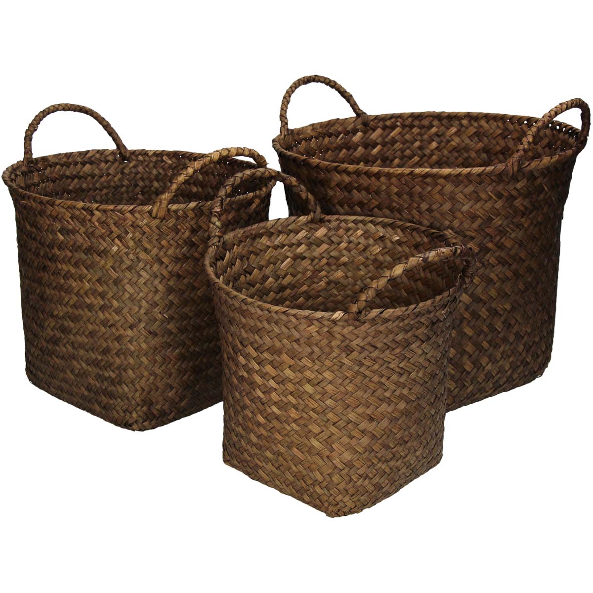 JK Home Décor - Καλάθι Seagrass Φυσικό 25x25cm S/3