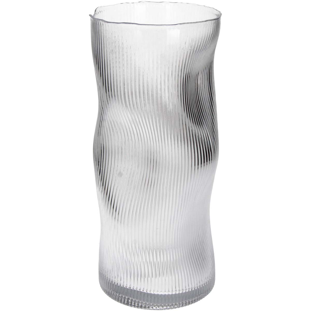 JK Home Décor - Βάζο Stripped από Γυαλί 14x30cm