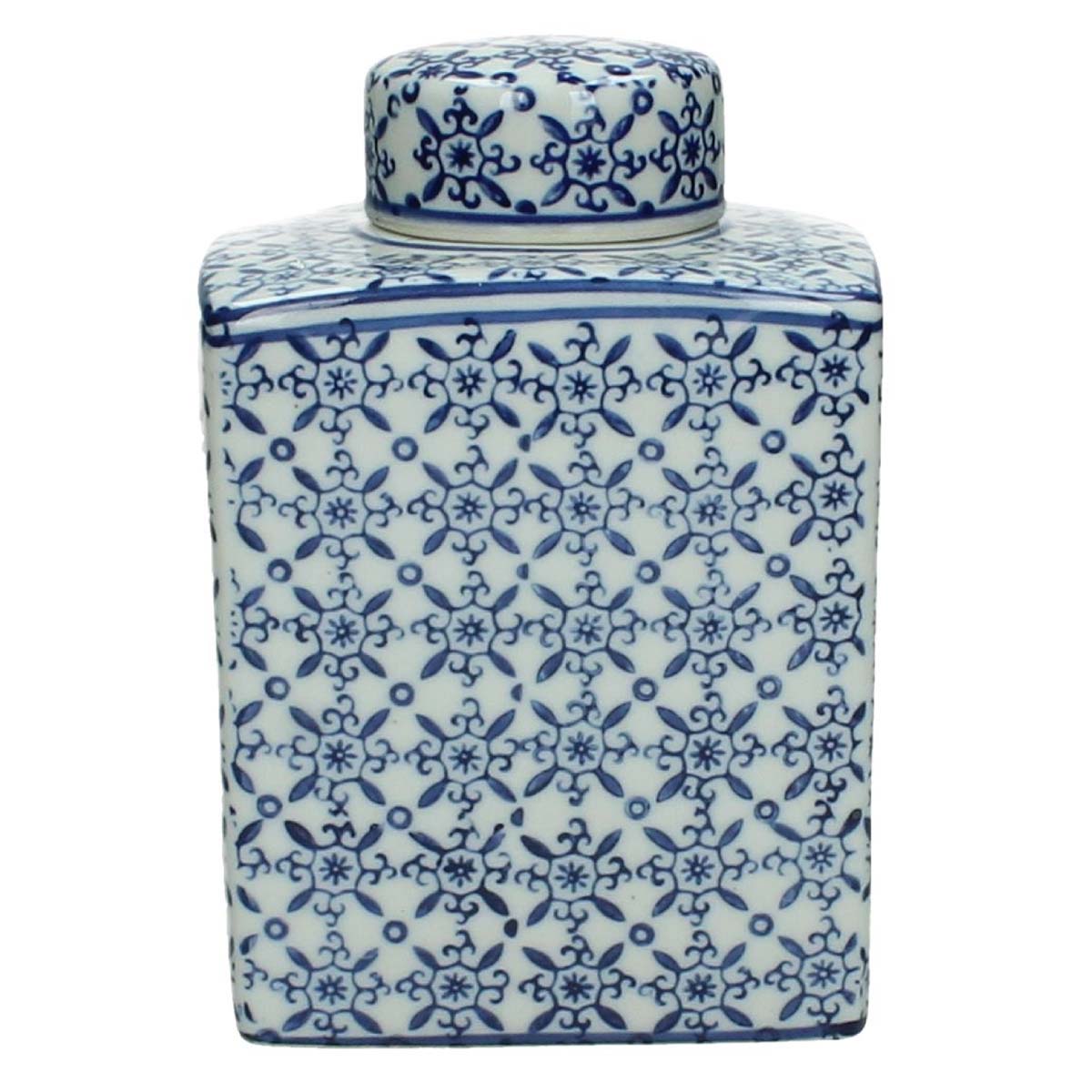 JK Home Décor - Βάζο με Καπάκι Chinoiserie Πορσελάνη 11x10x17cm