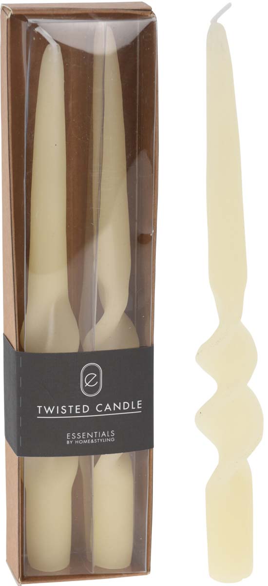 JK Home Décor - Κερί Twisted Λευκό 2.5x23cm S/2