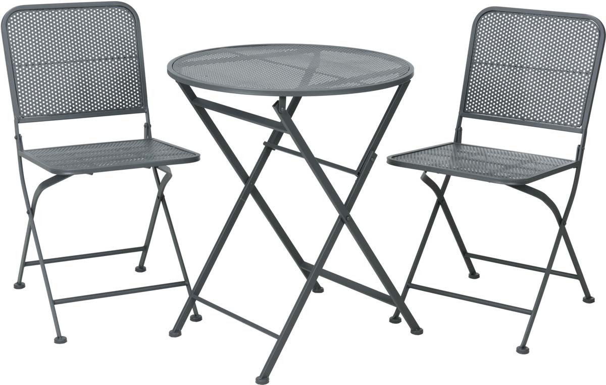 JΚ Home Décor - Τραπεζάκι Bistro 60x70cm 2 Καρέκλες Μαύρο 38x41x78 S/4