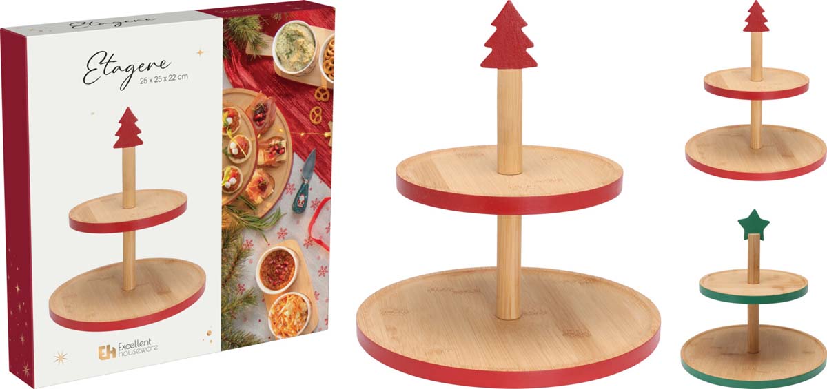 JK Home Décor - Εταζέρα με Δέντρο Bamboo 25x22cm 2Σχδ