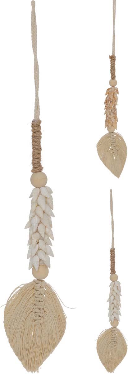 JΚ Home Décor - Κρεμαστό Φύλλο με Κοχύλια 37cm 2Σχδ