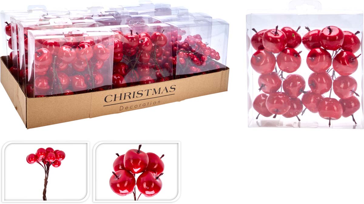 JK Home Décor - Πικ Berries & Μήλα 10cm 2Σχδ