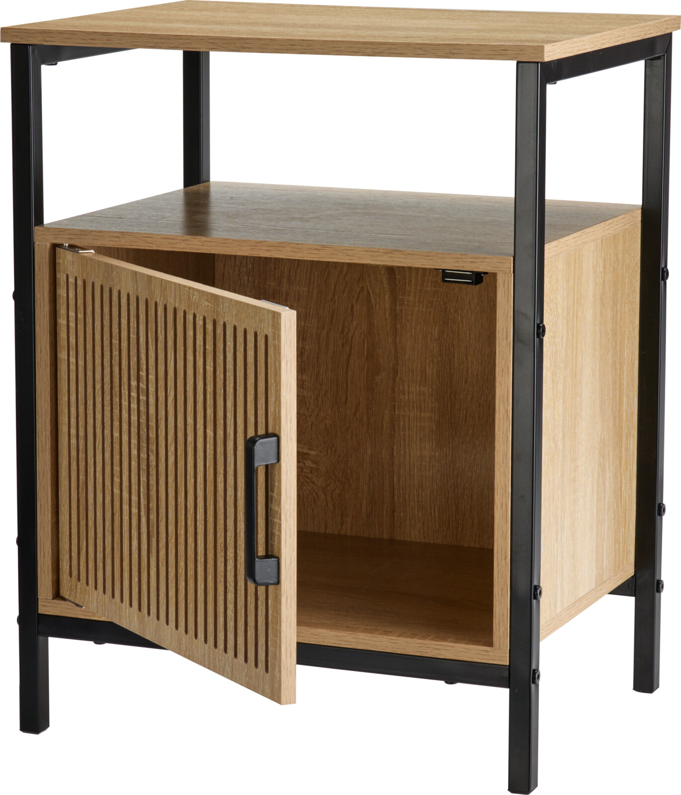 JK Home Décor - Κομμοδίνο από MDF & Μέταλλο Μαύρο 43x33x55cm
