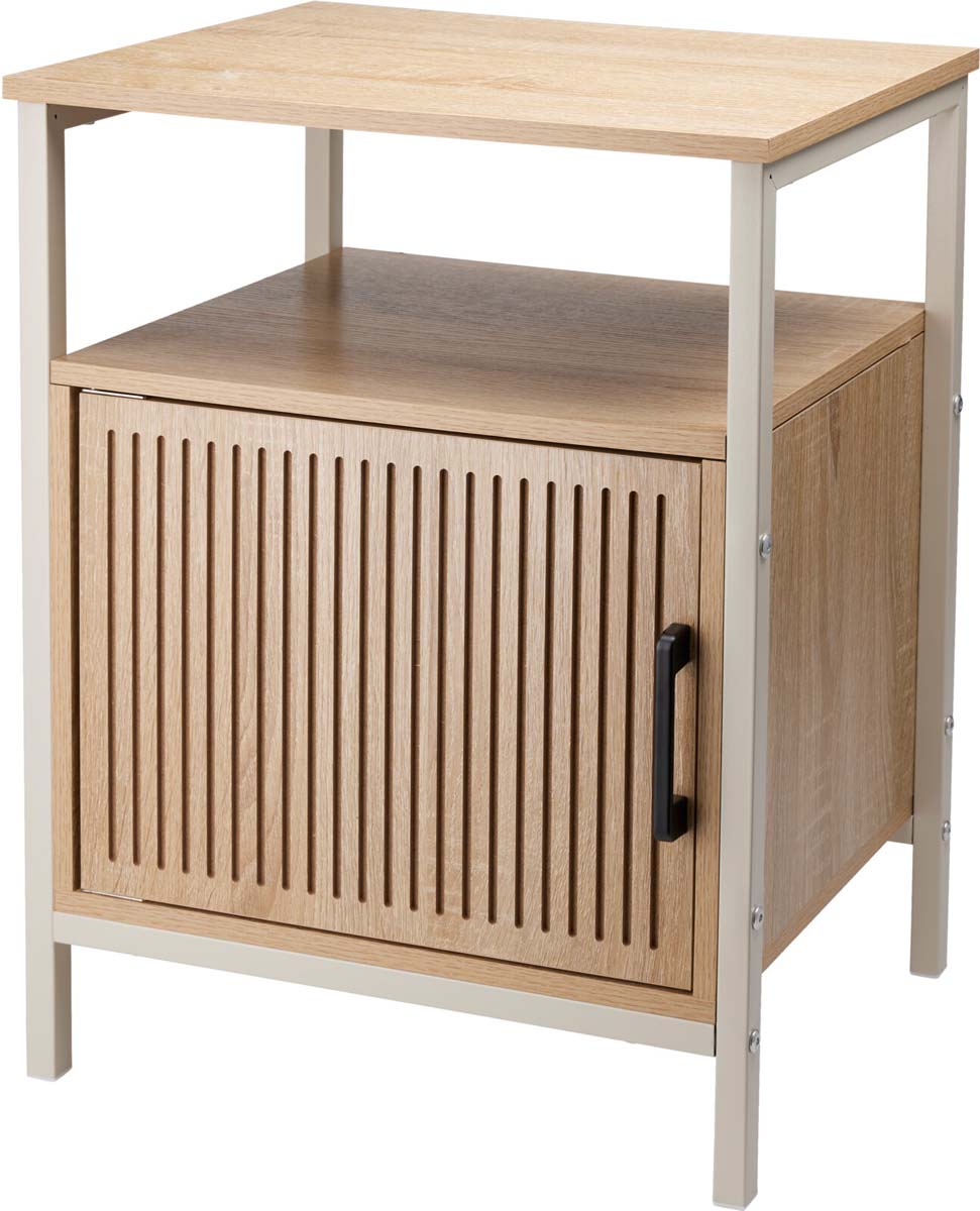 JK Home Décor - Κομμοδίνο από MDF & Μέταλλο Λευκό 43x33x55cm
