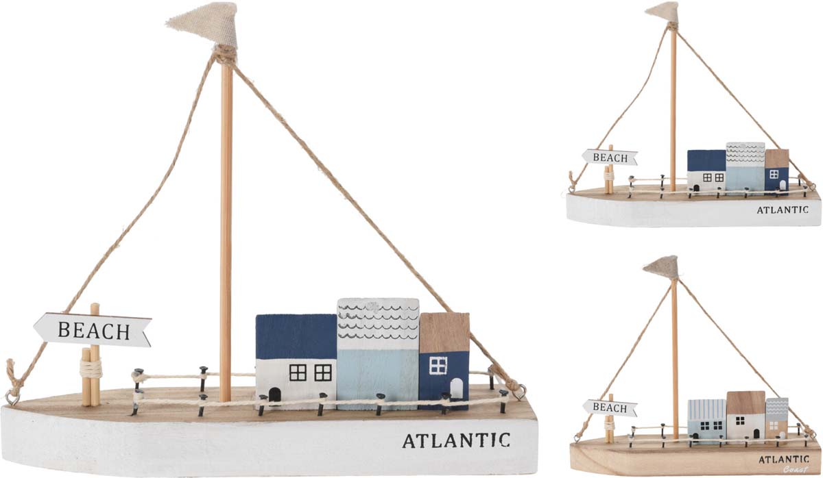 JΚ Home Décor - Βάρκα Ξύλινη 23x18cm 2Σχδ