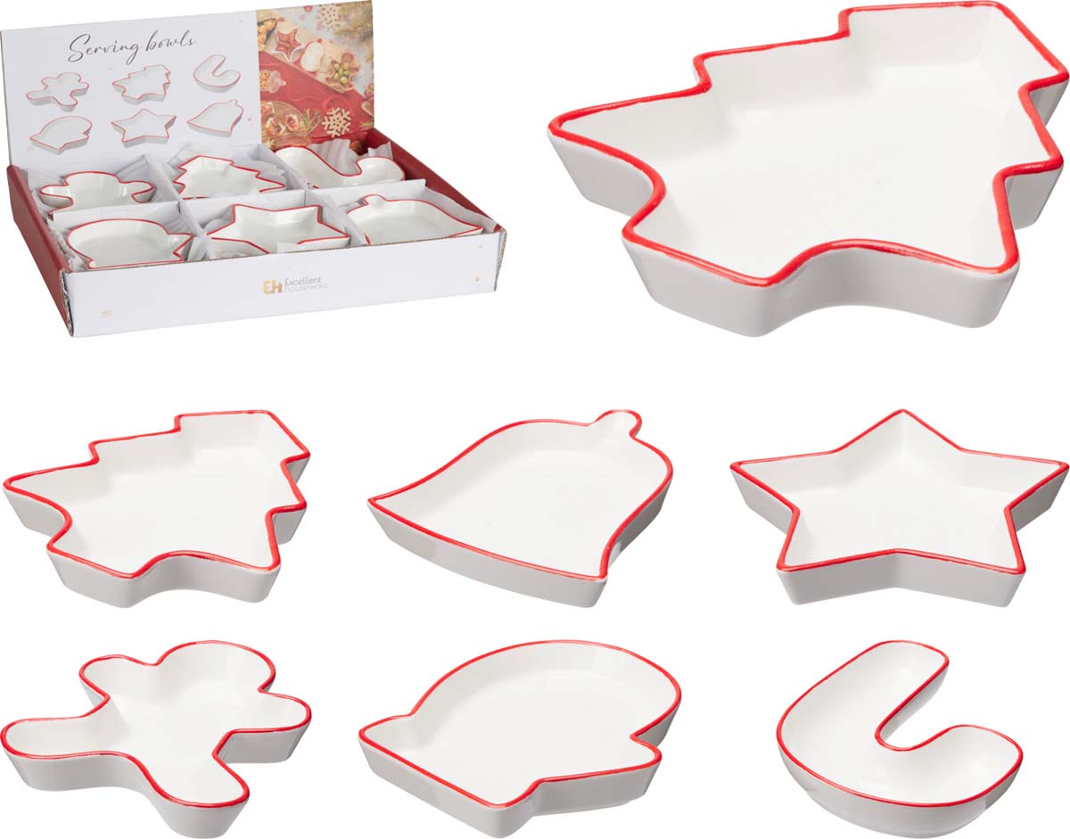 JK Home Décor - Μπωλ για Σνακ Χριστουγέννων 15x12x2.5cm 6Σχδ