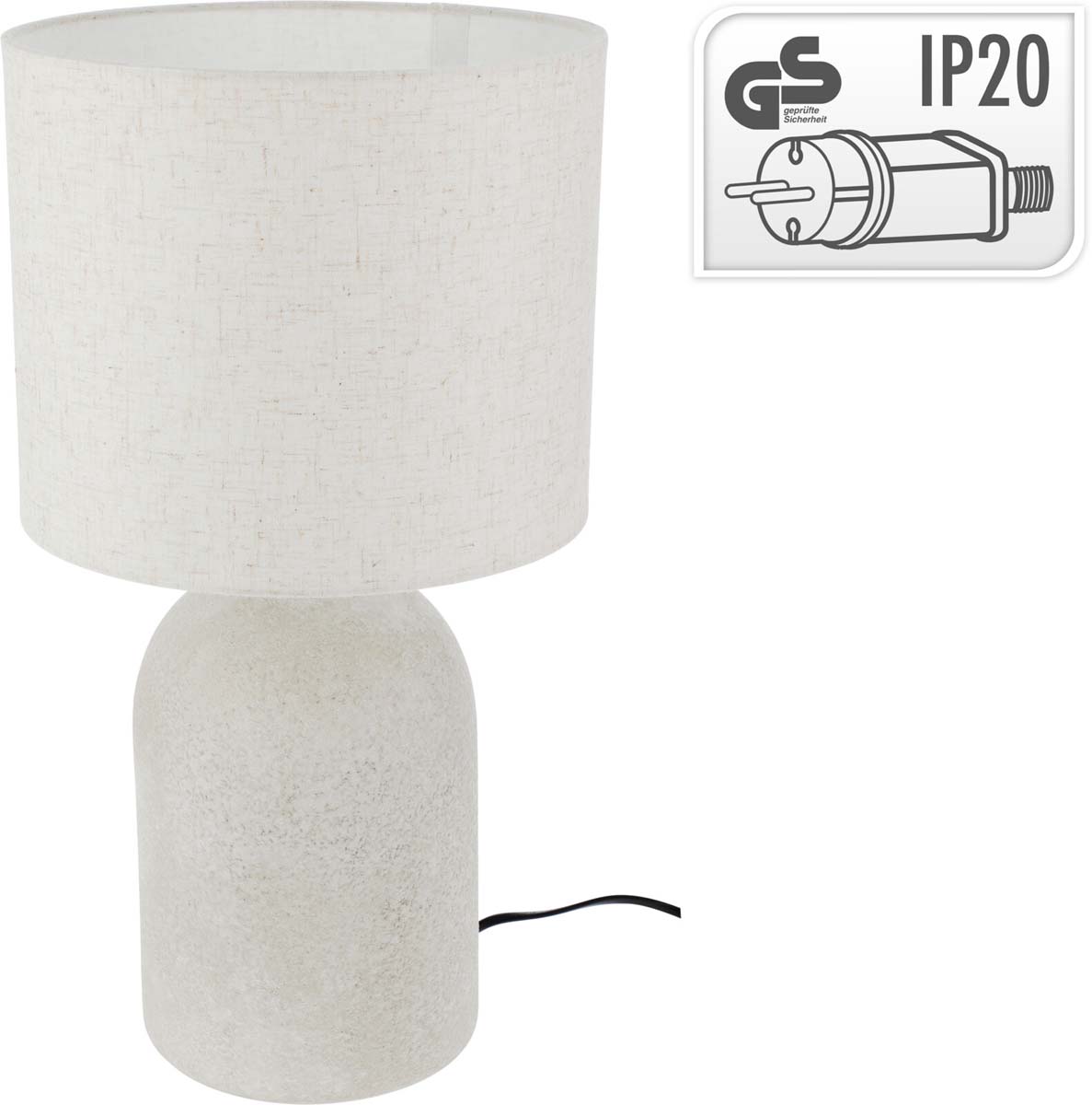 JK Home Décor - Επιτραπέζιο Φωτιστικό από Stoneware Λευκό 15x25x20cm