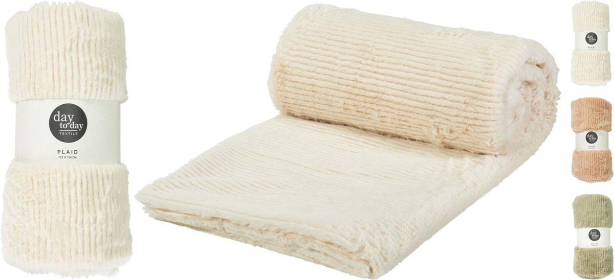 JK Home Décor - Κουβέρτα Γούνα Ριγέ 150x125cm 3Σχδ