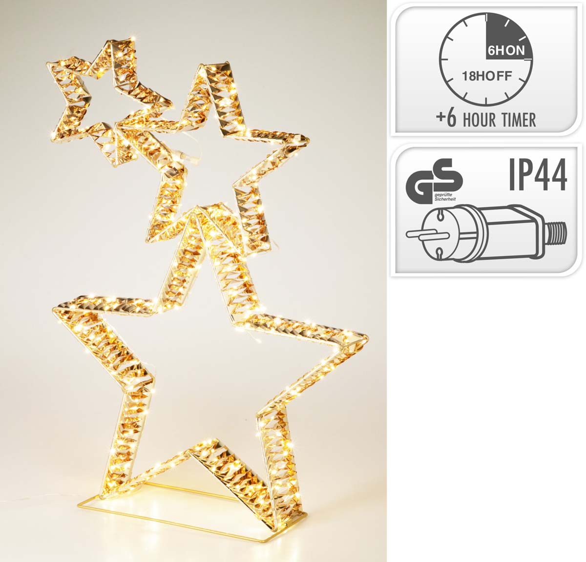 JK Home Décor - Αστέρι 30LED Μέταλλο Χρυσό 50x80cm
