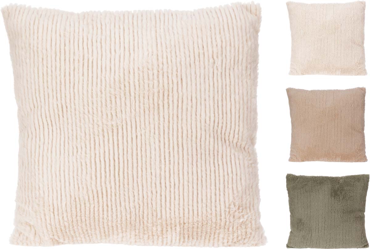 JK Home Décor - Μαξιλάρι Γούνα Ριγέ 45cm 3Σχδ