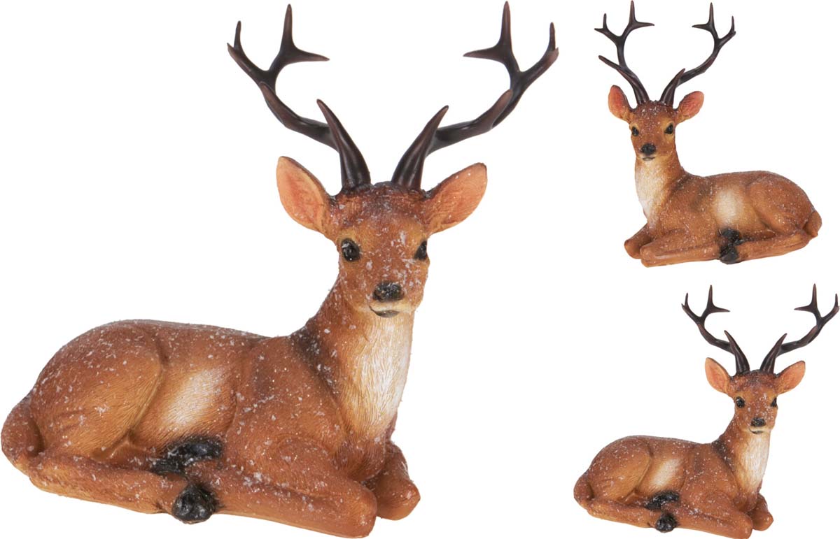 JK Home Décor - Ελάφι Πολυρεζίν 14.5x6cm 2Σχδ
