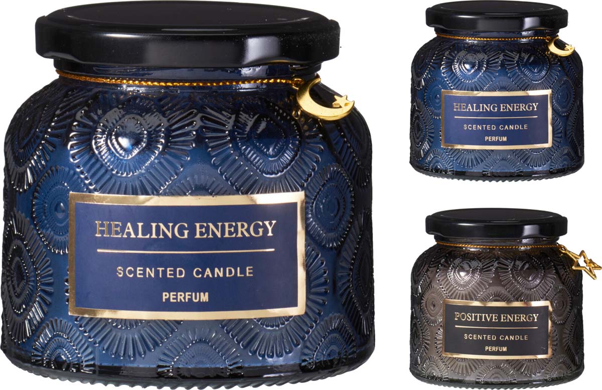 JK Home Décor - Κερί Αρωματικό Healing Energy σε Γυαλί 9x8cm 2Σχδ