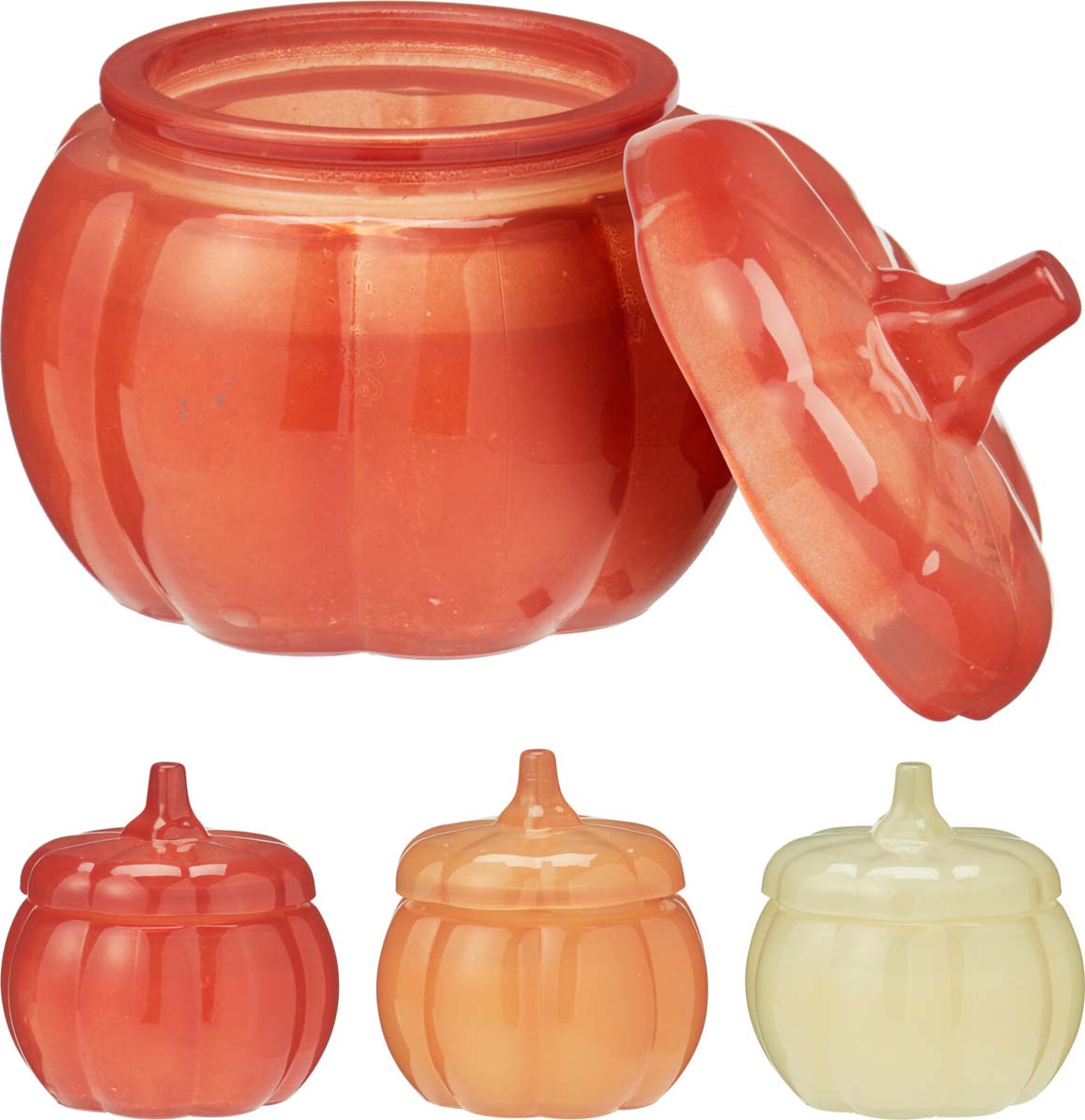JK Home Décor - Κερί Αρωματικό Κολοκύθα σε Γυαλί 8.5x5.5cm 3Σχδ